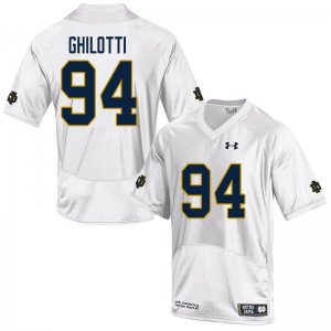 Notre Dame Fighting Irish Men's Giovanni Ghilotti #94 White Under Armour Authentic Stitched College NCAA Football Jersey DYU6499TW